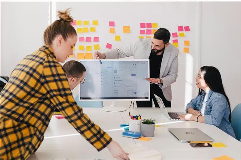 People collaborating in an office